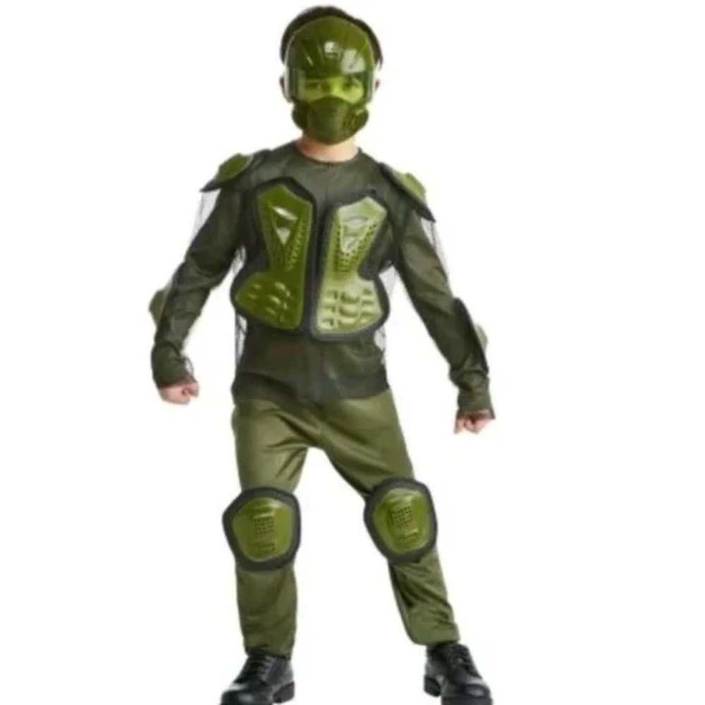 Boys Girls MASTER CHIEF PETTY OFFICER Halloween Costume Size MED 8/10 Mask NWT